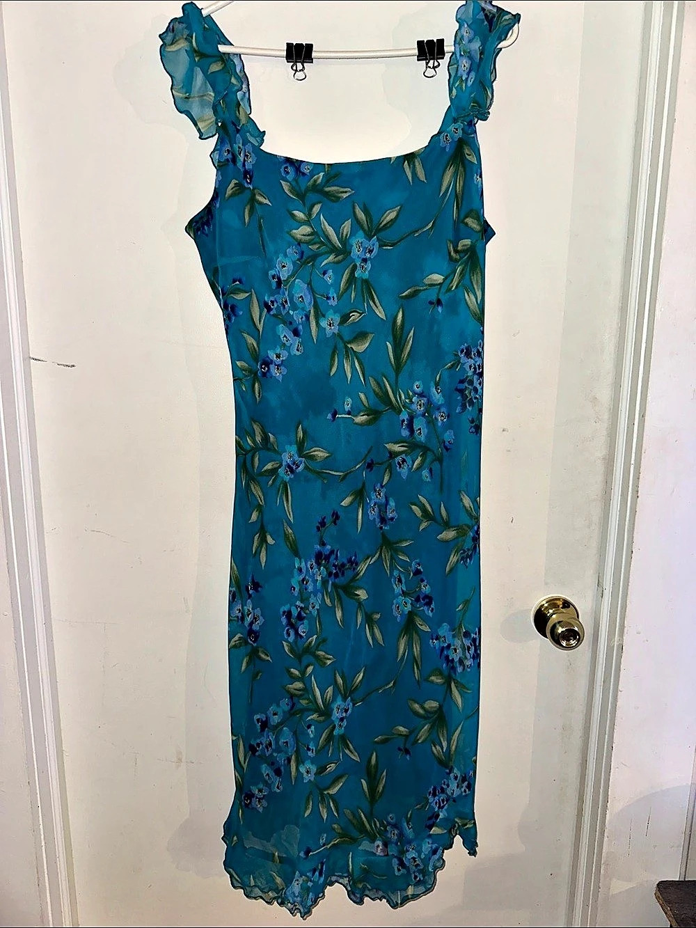 Believe Floral Midi Dress Blue Size 14